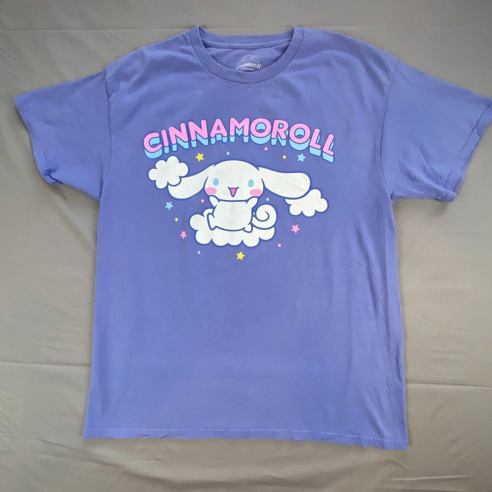 Sanrio Cinnamoroll Graphic T Shirt Women Large Purple Short Sleeve Crewneck Tee